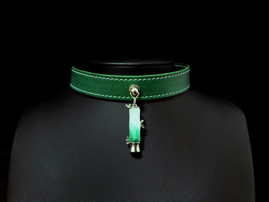 Leather Hand-made Collar [Grass]
